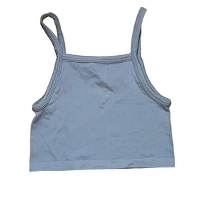 Index Basics Womens Blue Ribbed Tank Top